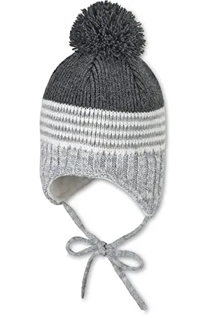 Sterntaler Baby Jungen Strickmütze Baby Strickmütze Mütze - Baby Strickmütze - aus Strick mit Ohrenklappen und Bindeband - , 43