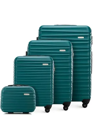 Wittchen Reisekoffer 4er Koffer-Set Rollkoffer Trolley Handgepäck Gepäck Reisekoffer Set Hartschale aus ABS mit 4 Spinner-Rollen Zahlenschloss Teleskopgriff Groove Line
