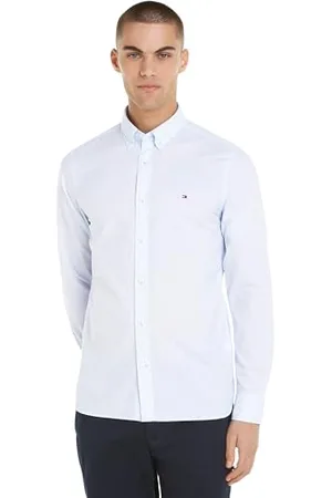 Tommy Hilfiger Micro Print SF Shirt Bomberjacke Herren, Blau (Optic White/Vessel Blue), S