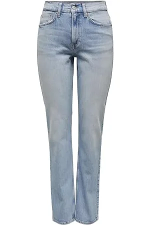 ONLY Damen Onlwillow Hw Straight Lb DNM Dot Jeans, , 30W x 32L