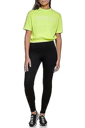 DKNY Damen Drop Out Logo Tee Cropped, , Groß
