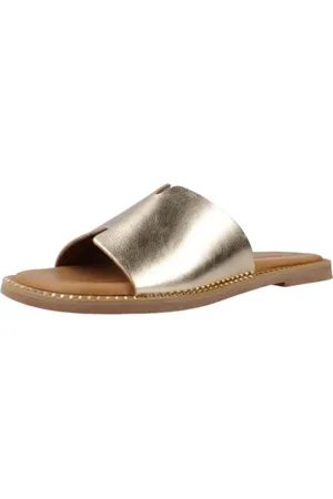 Tamaris Damen Mules Pantoletten Leder Sommer; /metallic; 37 EU