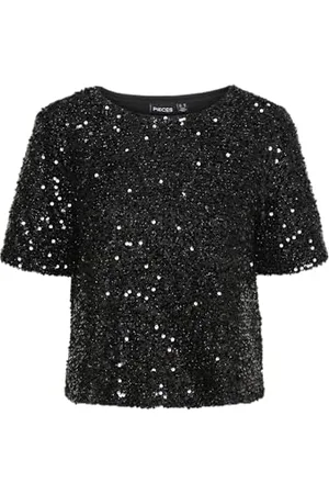 Pieces® Pcserena Sequin Ss O-Neck Top Mm