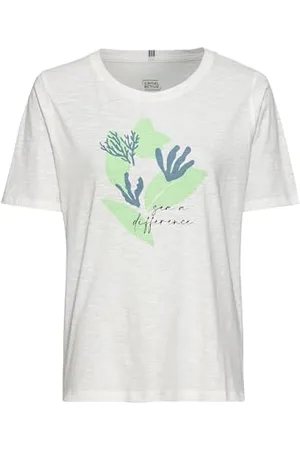 Camel Active Damen Kurzarm T-Shirt aus zertifiziertem Organic Cotton Womenswear-XXL