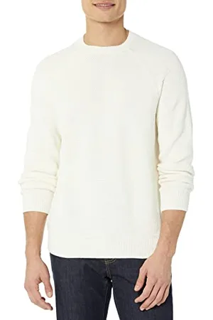 Amazon Herren Oversize-Pullover mit Rundhalsausschnitt aus strukturierter Baumwolle, , 6XL Große Größen