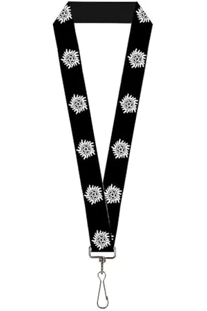 Buckle Unisex-Erwachsene Lanyard-1.0"-Winchester Pentagram Repeat Black/White Schlsselanhnger, , Einheitsgröße