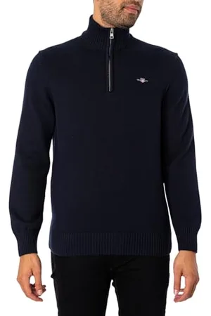GANT Herren Casual Cotton Halfzip BAUMWOLLPULLOVER MIT KURZEM REIßVERSCHLUSS, , L EU