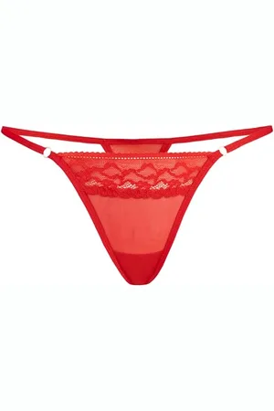 Teyli Damen Tanga String aus Spitze mit Streifen - String Tanga Damen String - String Tanga Dessous - Strings S/M