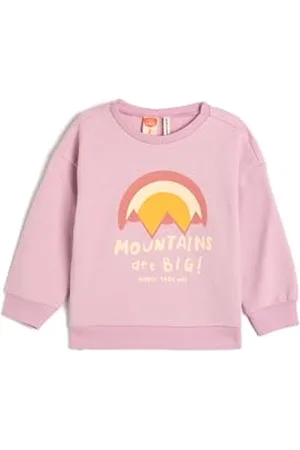 Koton Babygirl Sweat Long Sleeve Crew Neck Printed Detail Brushed Interior Cotton