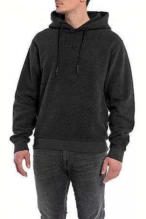 Replay Herren Hoodie mit Kapuze, (Schwarz), XXL
