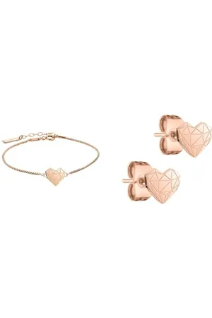 liebeskind Damen Armband Herz Edelstahl Silber 20 cm & Ohrring LJ-0848-E-05 IP