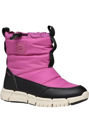 Geox J FLEXYPER Girl B AB Snow Boot, Fuchsia/Black, 34 EU