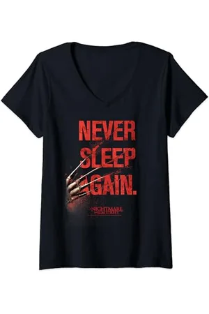 A Nightmare On Elm Street Never Sleep Again T-Shirt mit V-Ausschnitt