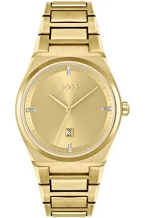 HUGO BOSS Analog Quarzuhr für Damen mit Gelbgoldfarbenes Edelstahlarmband - 1502672