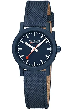 Mondaine Damen Analog Quartz Uhr mit Stoff Armband MS132140LD