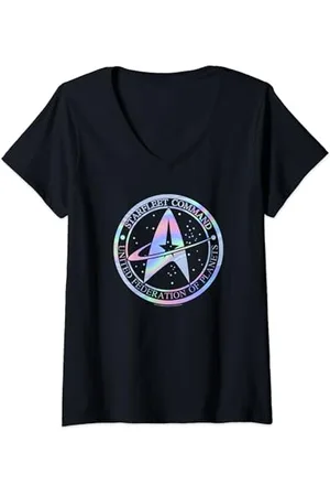 Star Trek Starfleet Command Hologram Fill T-Shirt mit V-Ausschnitt