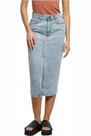 Urban classics Damen TB6018-Ladies Midi Denim Skirt Rock, , 34