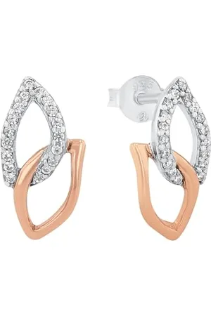 Amor Ohrstecker 925 Sterling Silber Damen Ohrschmuck, mit Zirkonia synth., 1,5 cm, Bicolor, Kommt in Schmuck Geschenk Box, 2026209