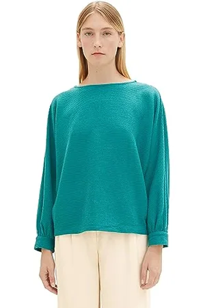 TOM TAILOR Damen 1038727 Langarmshirt mit Rippstruktur, , XXS
