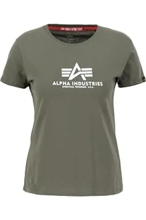 Alpha Industries Damen New Basic T-Shirt, Dark Olive, M