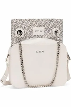 Replay Damen Schultertasche mit Ketten-Detail, (Weiß), Onesize