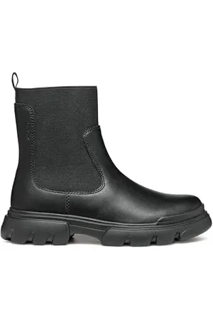 Geox J Junette Girl C Chelsea Boot, Black, 35 EU
