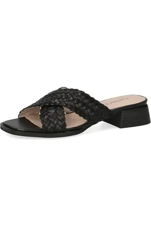 Caprice Damen Pantoletten aus Leder mit Blockabsatz, Schwarz , 40 EU
