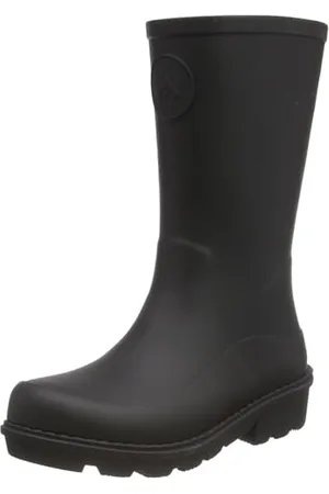 FitFlop Unisex WONDERWELLY Kids JUNIOR Ergonomic RAIN Boots Fashion, Black