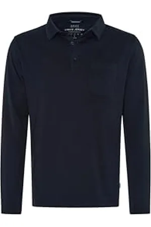 Brax Herren Style Pirlo Langarm Polo Cotton Mix Pullover, Black, X-Large