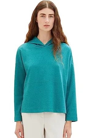 TOM TAILOR Damen 1038187 Basic Sweatshirt Hoodie, 21178-ever Green, S