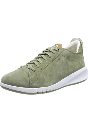 Geox D AERANTIS Sneaker, Pistachio/Camel, 35 EU