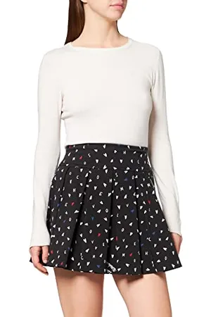 Moschino Damen Printed in All-Over Mini Hearts Skirt, , 40 EU