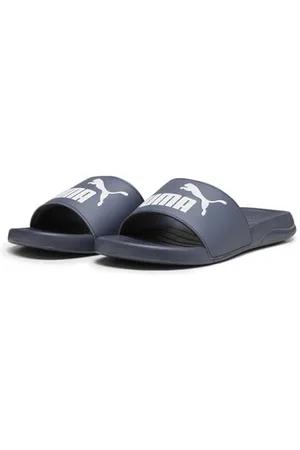 PUMA Unisex Popcat 20 Slide Sandal, Inky Blue White, 35.5 EU