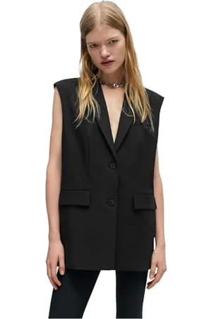 HUGO BOSS Damen Aneris Regular-Fit Longline-Weste mit Logo-Innenfutter Schwarz 38