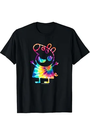 Peppa Pig T-Shirt mit Tie-Dye-Porträt, Unisex-Erwachsene, und Bunt, S