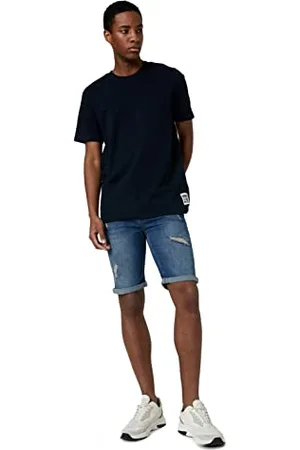 Koton Herren Ripped Jean Folded Leg Detailed Buttoned Shorts, , 31 EU