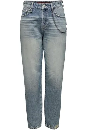 ONLY Damen ONLELIZABETH HW Carrot ANK RED DNM DOT Jeans, , 31W x 32L