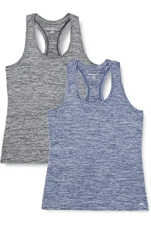 Amazon Damen Active Quick Dry Tech Stretch Racerback-Tanktop (in Übergröße erhältlich), 2er-Pack, , XL