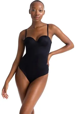 Dorina SUBLIME SCULPT Damen Leicht Gepolsterter String Bodysuit, Mittlere Kontrolle, Verborgene Bügel, Drahtlos, Verstellbare Abnehmbare Träger, Druckknopf-Schritt