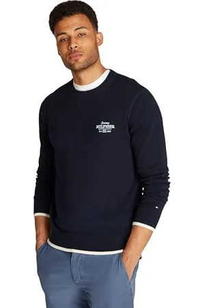 Tommy Hilfiger Herren Pullover Graphic Cotton Rundhalsausschnitt, Blau (Desert Sky), 3XL