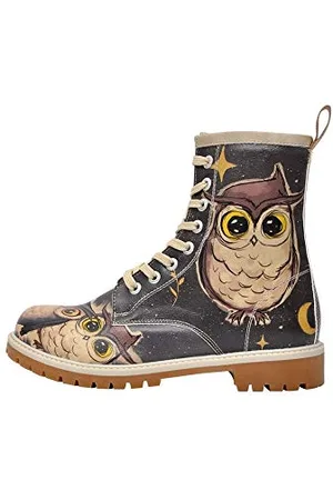 Dogo Long Boots - Owls Family - Vegane Damen Boots und Nachhaltige und Bunte Stiefeletten - Trendige Bequeme Stiefel für Damen