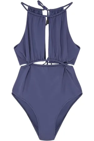 Women secret Damen Navy Blue Sparkly Halterneck Trikini Schwimm-Slips, , XS