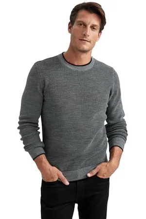 DeFacto Herren Pullover & Strickjacken - Vielseitige Pullover für Herren Standart Fit Crew Neck