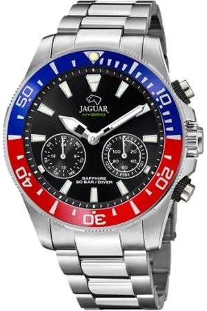 Jaguar J888/4 Connected Collection 45,7 mm schwarzes Gehäuse mit Stahlband für Herren