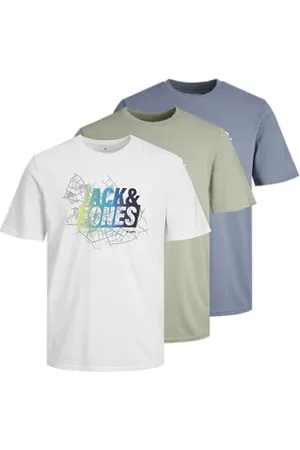 JACK&JONES JUNIOR Jcomap Summer Logo Teess Crew 3Pk Mp Jnr