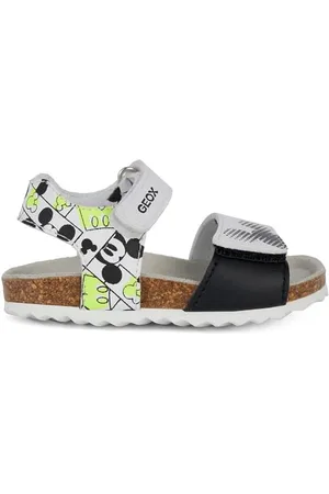 Geox B CHALKI Boy Sandal, White/Fluo Yellow, 26 EU
