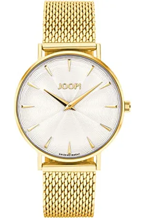 JOOP! Armbanduhr Damen Quarzuhr Analog, mit Edelstahl Armband, Gold, 5 bar Wasserdicht, Kommt in Uhren Geschenk Box