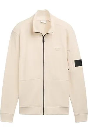 TOM TAILOR Herren 1043294 Sweatjacke mit Stehkragen, 27469-Smooth Light Sand, XXXL