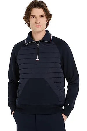 Tommy Hilfiger Herren Sweatshirt mit Reißverschluss Zipper Halber Zipper, , M