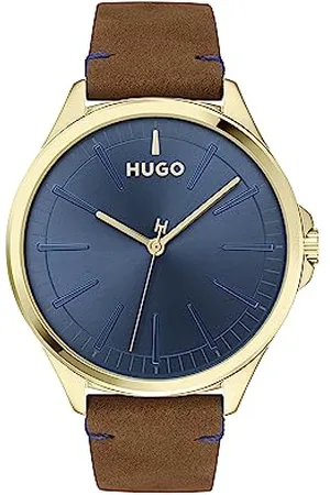 HUGO BOSS Analog Quarzuhr für Herren Kollektion #Smash mit Braunes Lederarmband - 1530134